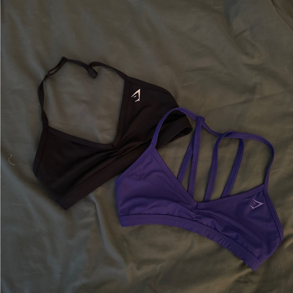 Gymshark minimal bra Black and Purple bundle